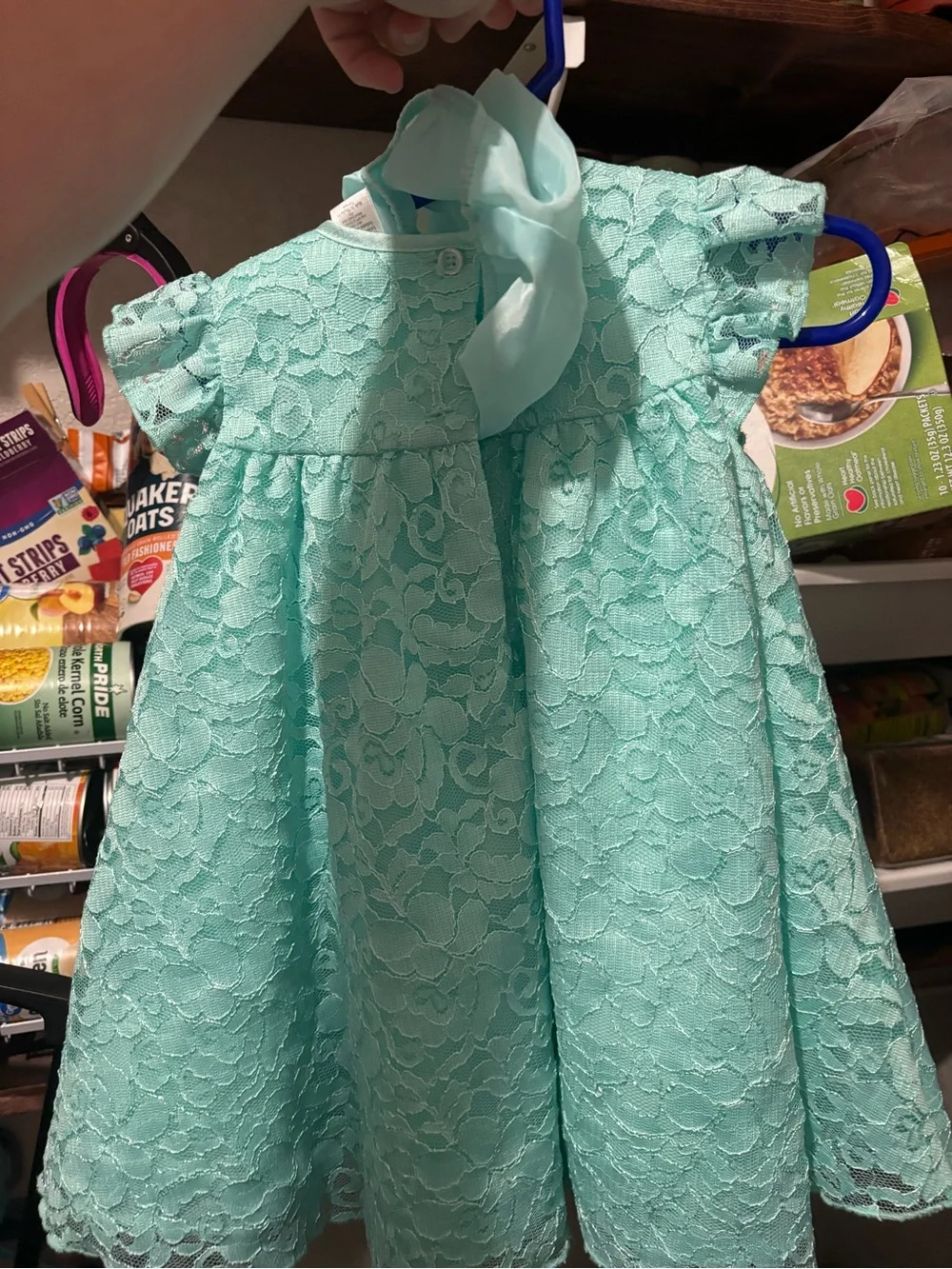 George Mint Lace Bow Party Dress